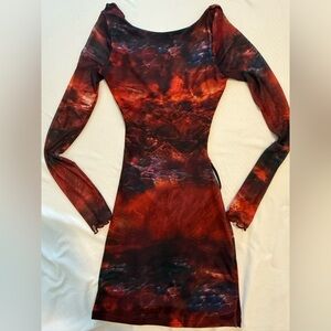 Fashion Nova Burgundy and Black Dress